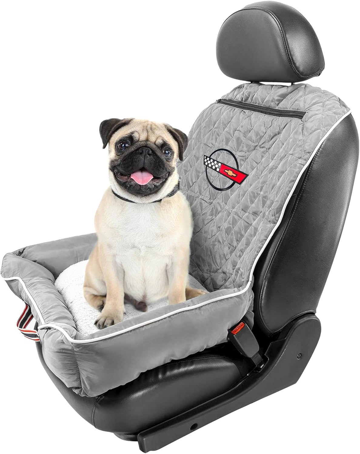Seat Armor Pet Bed – Chevrolet Corvette C4 Dog Car, Gray — stitch preview