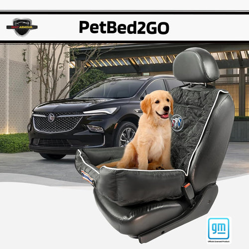 PetBed2GO, Buick, Black Pet Bed Cushion & Car Seat Cover, 26x20x6, 3.5 lbs